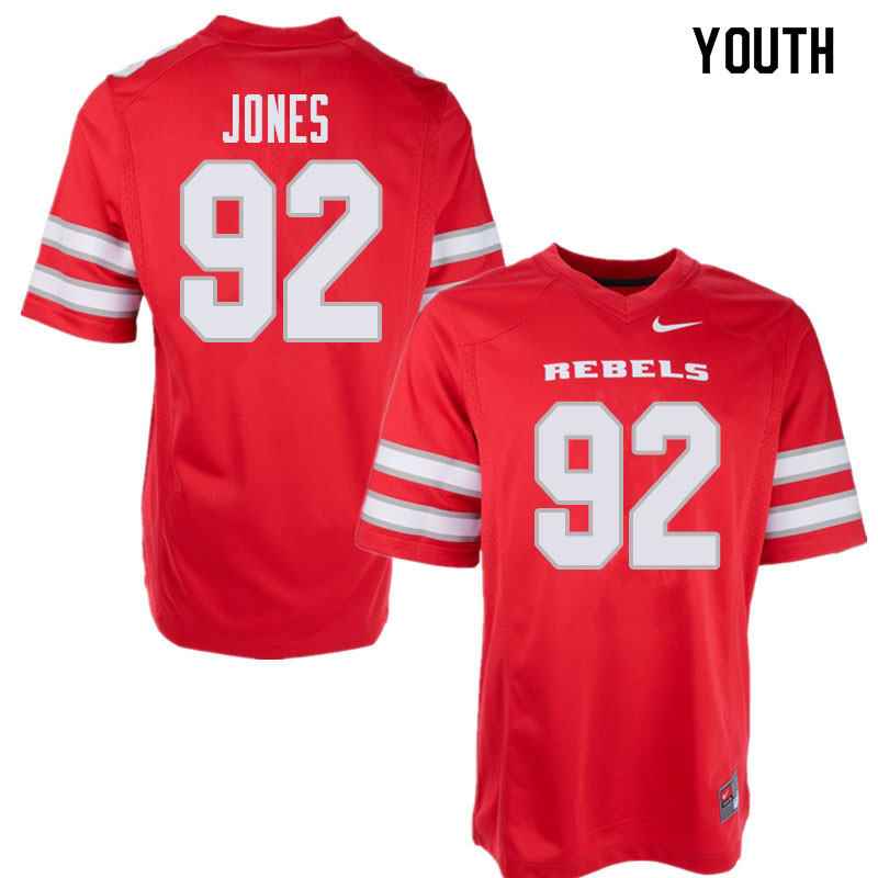 Youth UNLV Rebels #92 Rodney Jones College Football Jerseys Sale-Red - Click Image to Close